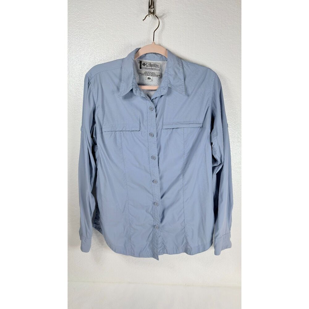 Columbia Sportswear Womens GRT Shirt Size M Blue Fishing Hiking Active